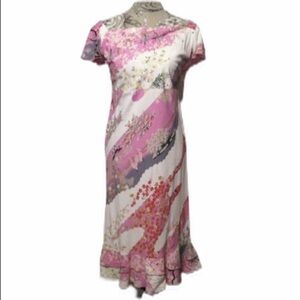 🆕 Pink Flower With Ruffle Dress S